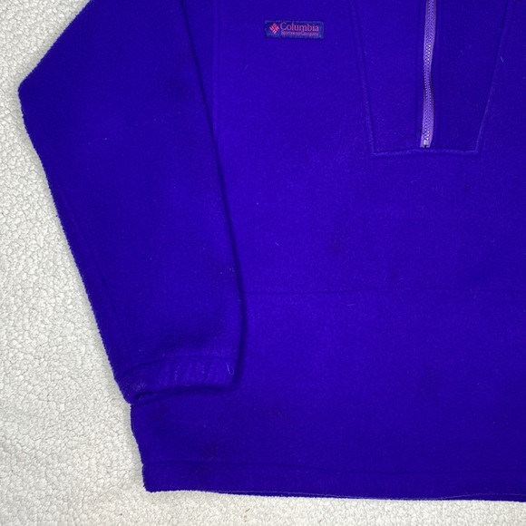 Vintage Columbia Fleece 1/2 Zip Hooded Anorak Jacket: Size Small - Picture 5 of 10
